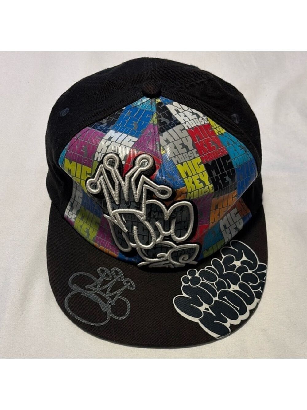 DISNEY PARKS Authentic baseball hat Colorful Hip Hop Graffiti Mikey Mouse hat